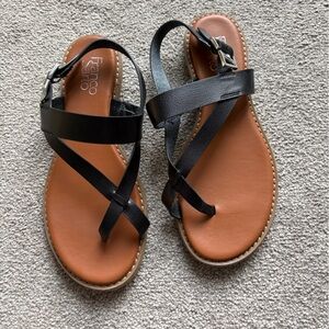 Franco Sarto Black Gabby 2 Strappy Sandals size 7